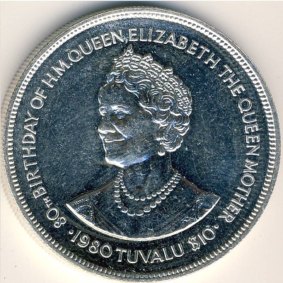 Tuvalu, 10 dollars, 1980