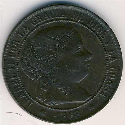 Spain, 2 1/2 centimos, 1867–1868