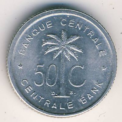 Ruanda-Urundi, 50 centimes, 1954–1955