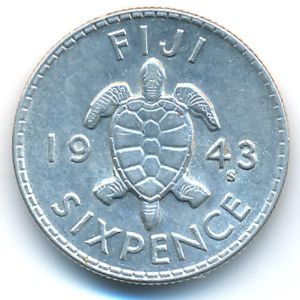 Fiji, 6 pence, 1942–1943