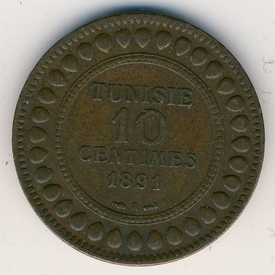 Тунис, 10 сентим (1891–1893 г.)