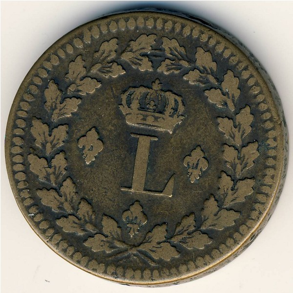 France, 1 decime, 1814–1815