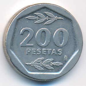 Испания, 200 песет (1986–1988 г.)