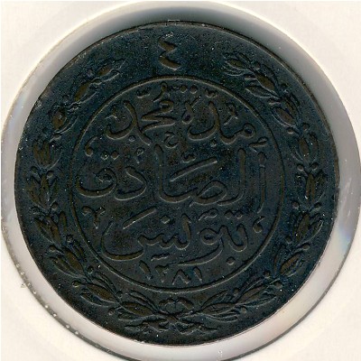 Tunis, 4 kharub, 1864–1866