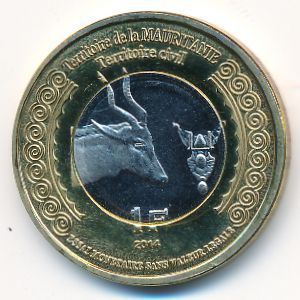 Mauritania., 1 франк, 
