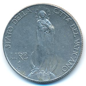 Ватикан, 1 лира (1933–1934 г.)