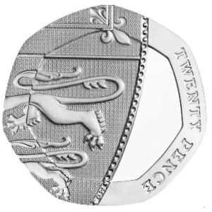 Great Britain, 20 пенсов, 