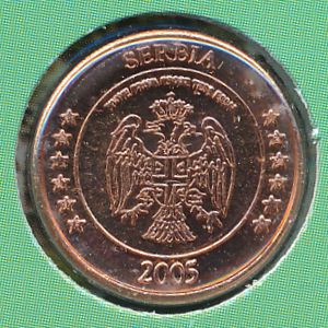 Сербия., 1 евроцент (2005 г.)