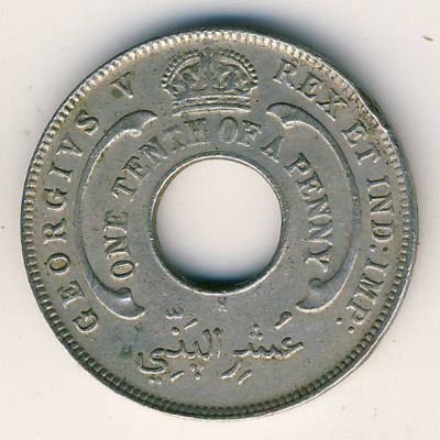 Британская Западная Африка, 1/10 пенни (1912–1936 г.)