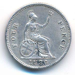 Great Britain, 4 pence, 1836–1837