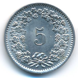 Швейцария, 5 раппенов (1879–1980 г.)