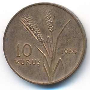 Turkey, 10 kurus, 1958–1968