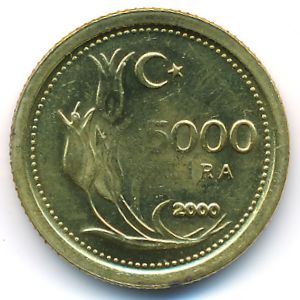Турция, 5000 лир (2000 г.)