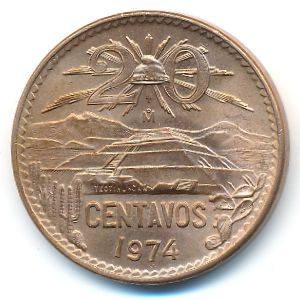 Мексика, 20 сентаво (1971–1974 г.)