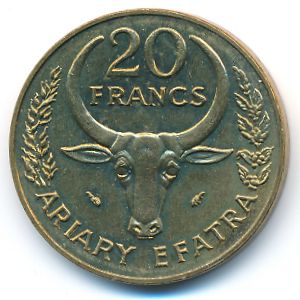 Madagascar, 20 francs, 1970–1989