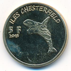 Chesterfield Islands., 5 франков, 