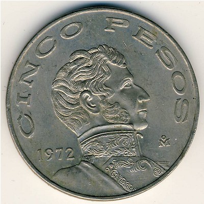 Mexico, 5 pesos, 1971–1978