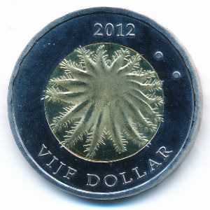 Остров Саба., 5 долларов (2012 г.)