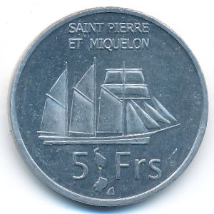 Saint Pierre and Miquelon, 5 франков, 