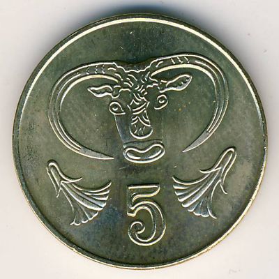 Cyprus, 5 cents, 1991–2004