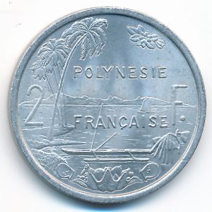 Французская Полинезия, 2 франка (1973–2016 г.)