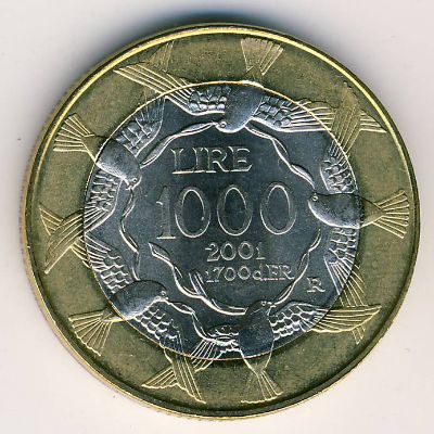Сан-Марино, 1000 лир (2001 г.)