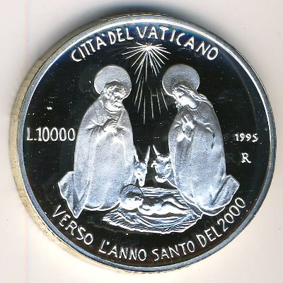 Vatican City, 10000 lire, 1995