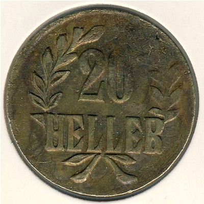 Немецкая Африка, 20 геллеров (1916 г.)