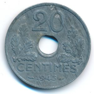 Франция, 20 сентим (1941–1944 г.)