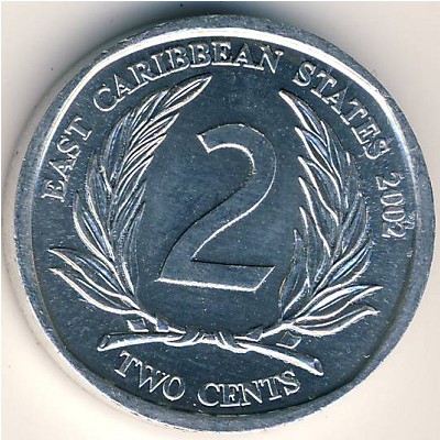 East Caribbean States, 2 cents, 2002–2011