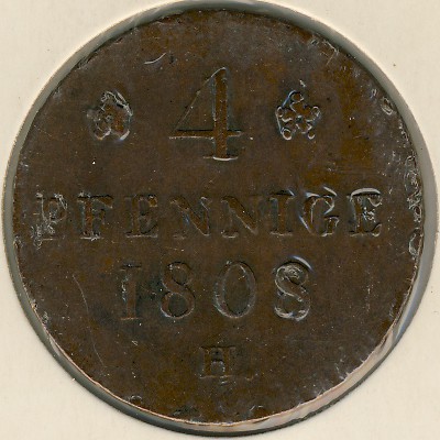 Saxony, 4 pfennig, 1808–1810