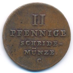 Ганновер, 2 пфеннига (1828 г.)