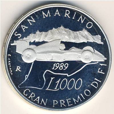 San Marino, 1000 lire, 1989