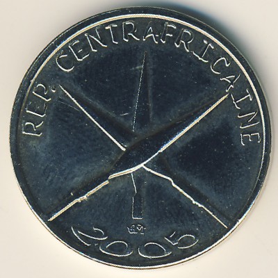 Central African Republic., 1500 francs CFA, 2005