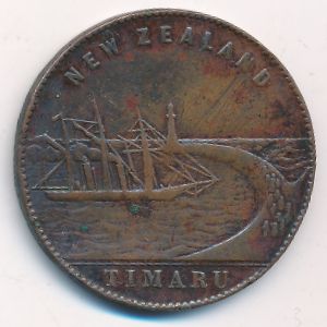 New Zealand, 1 penny, 1865