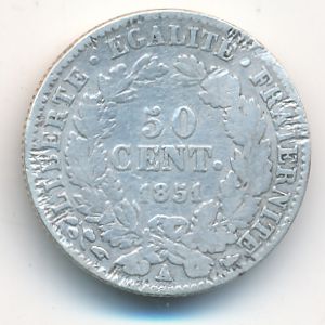 Франция, 50 сентим (1851 г.)