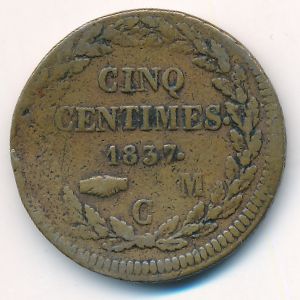 Франция, 5 сентим (1837 г.)