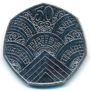 Великобритания, 50 пенсов (2022 г.)