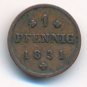 Mecklenburg-Schwerin, 1 пфенниг, 