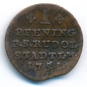 Schwarzburg-Rudolstadt, 1 пфенниг, 