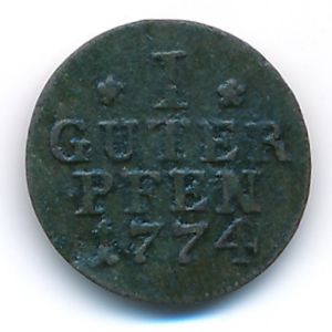 Prussia, 1 пфеннинг, 