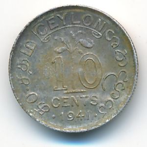 Ceylon, 10 центов, 