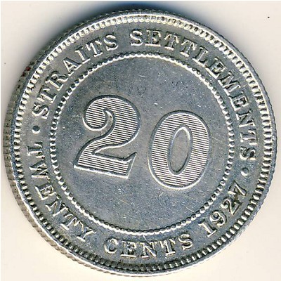 Стрейтс-Сетлментс, 20 центов (1926–1935 г.)