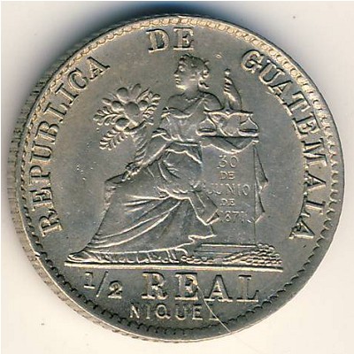 Гватемала, 1/2 реала (1900–1901 г.)