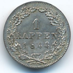 Zurich, 1 раппен, 