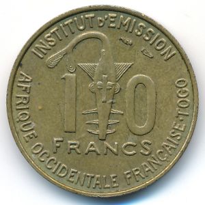 Того, 10 франков (1957 г.)
