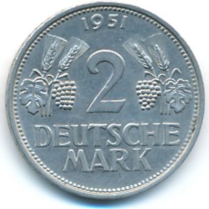 Германия, 2 марки (1951 г.)