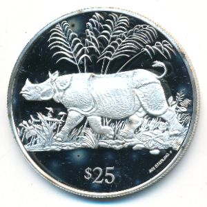 Виргинские острова, 25 долларов (1993 г.)