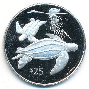 Виргинские острова, 25 долларов (1993 г.)
