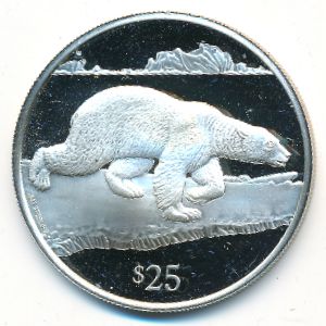 Виргинские острова, 25 долларов (1993 г.)